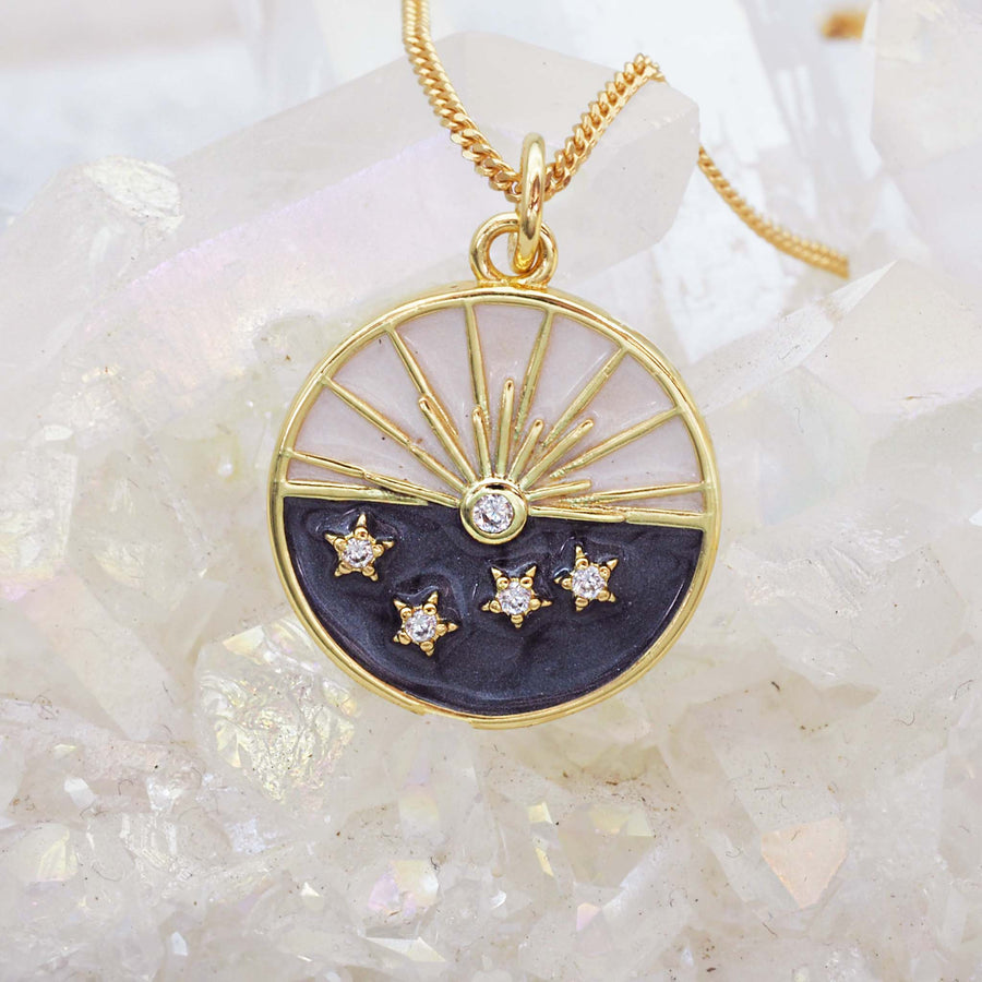 dainty eclipse pendant necklace - women's jewellery by indie and harper