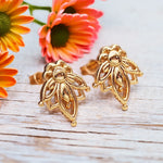 dainty gold lotus flower stud earrings by indie and harper australia
