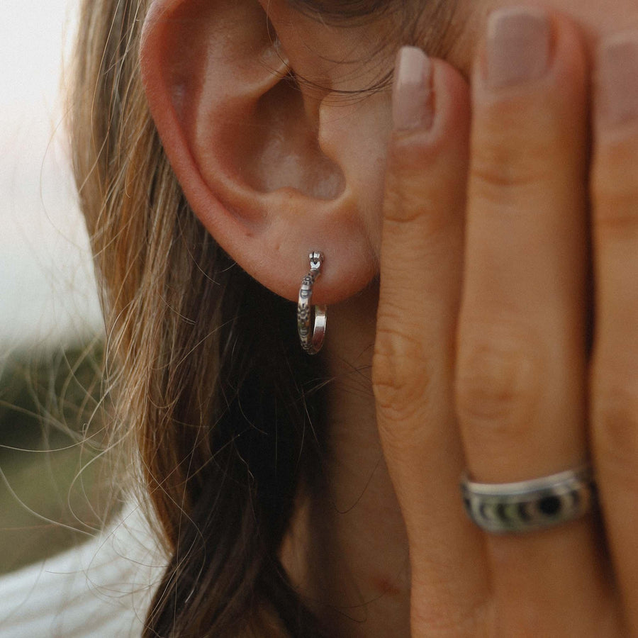 sterling silver Luna Hoops earrings - womens sterling silver jewellery australia