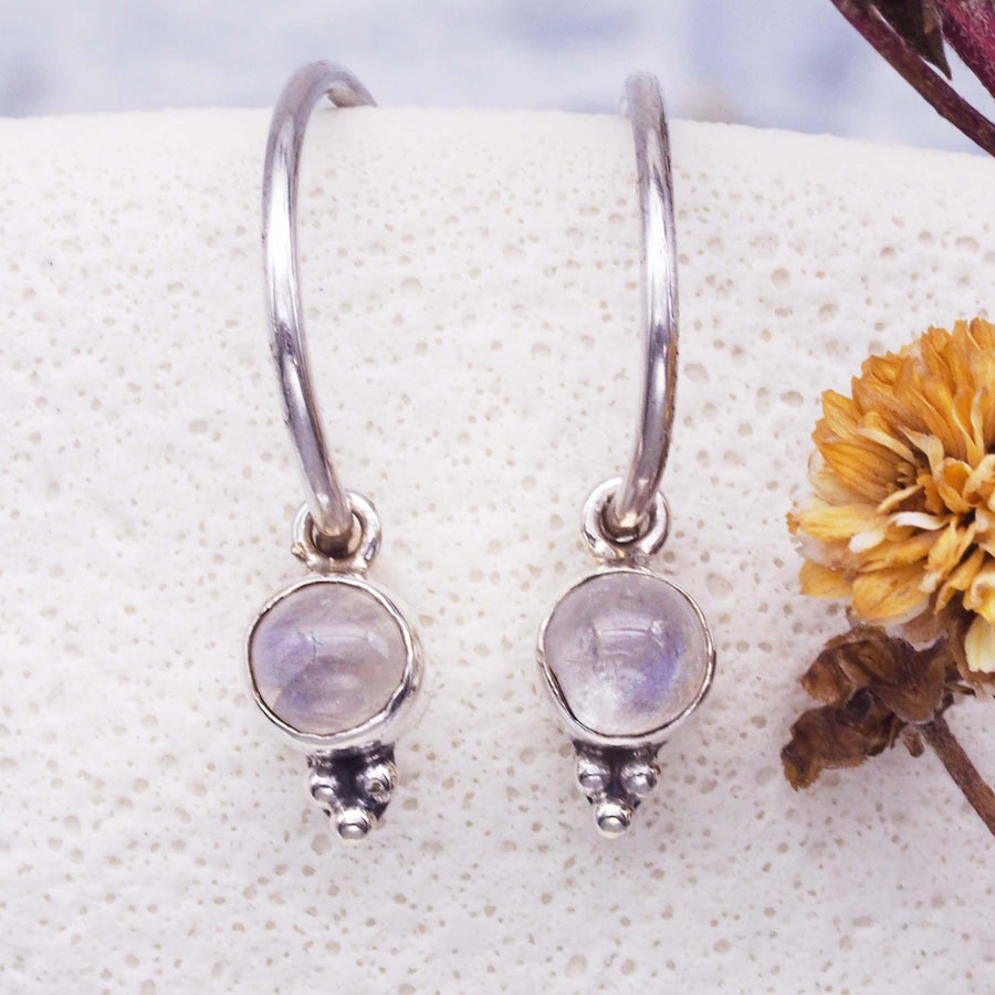 Moonstone earrings - sterling silver jewellery