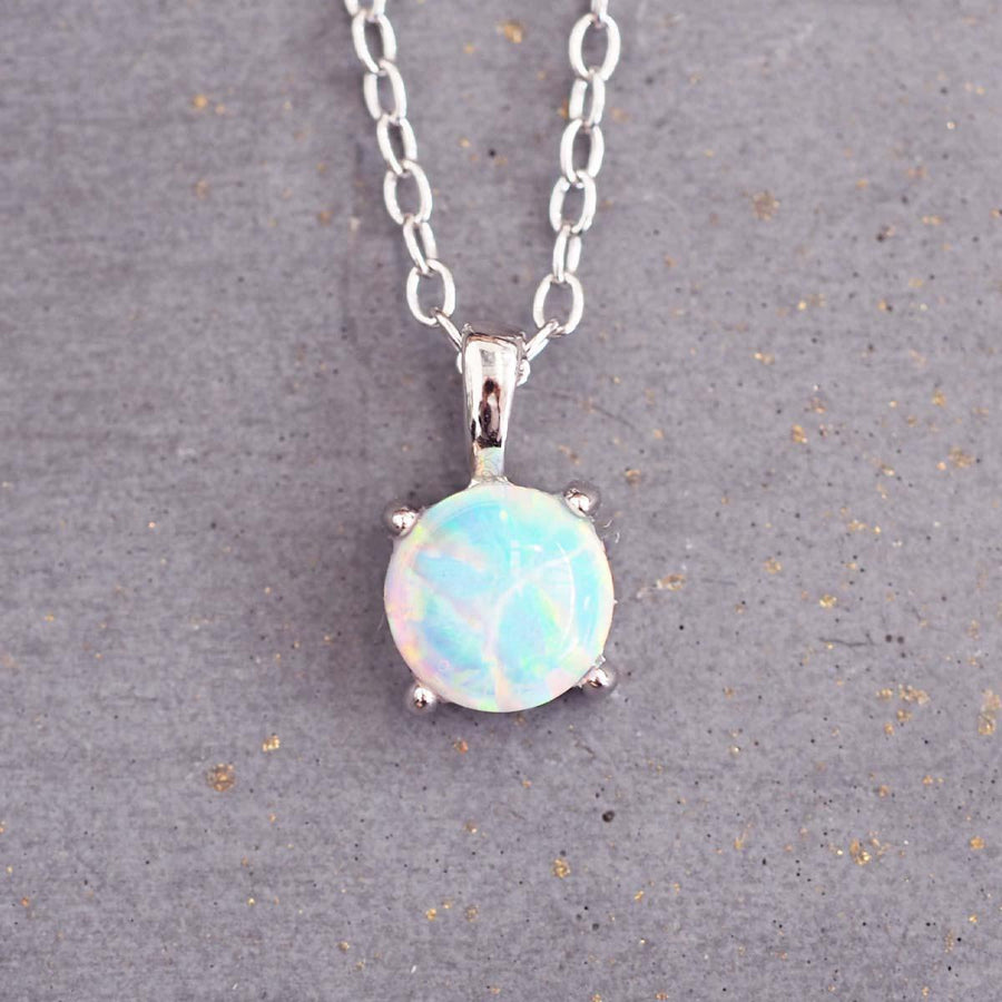 Dainty Opal Necklace - womens opal jewellery Australia 
