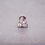 dainty stainless steel helix flat back earring made with dainty cubic zirconia - womens jewellery by indie and harper