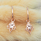 Dainty Rose Gold Lotus Hoop Earrings - women's jewellery by indie and harper
