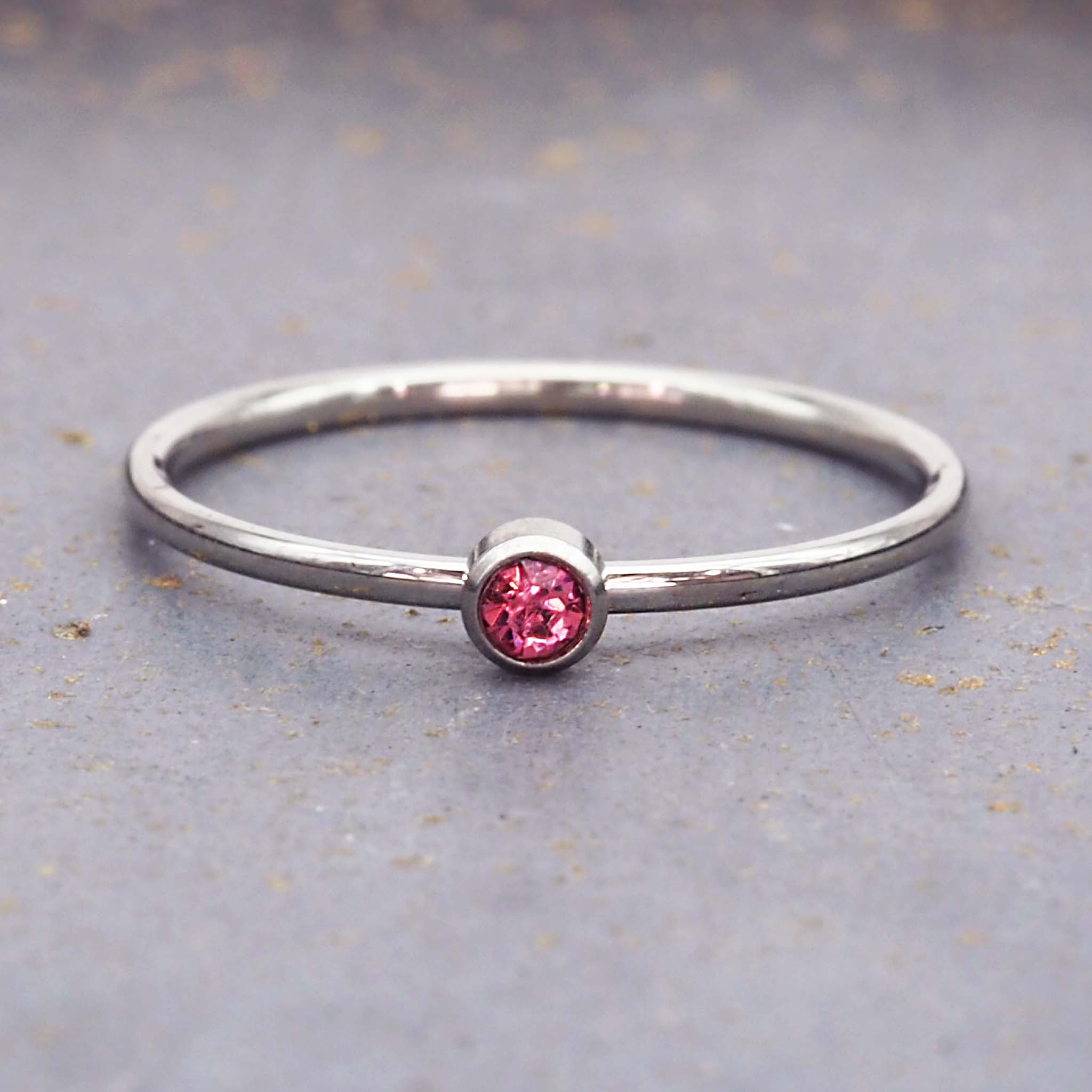 July birthstone dainty silver ring - waterproof jewellery by Australian jewellery brands indie and Harper