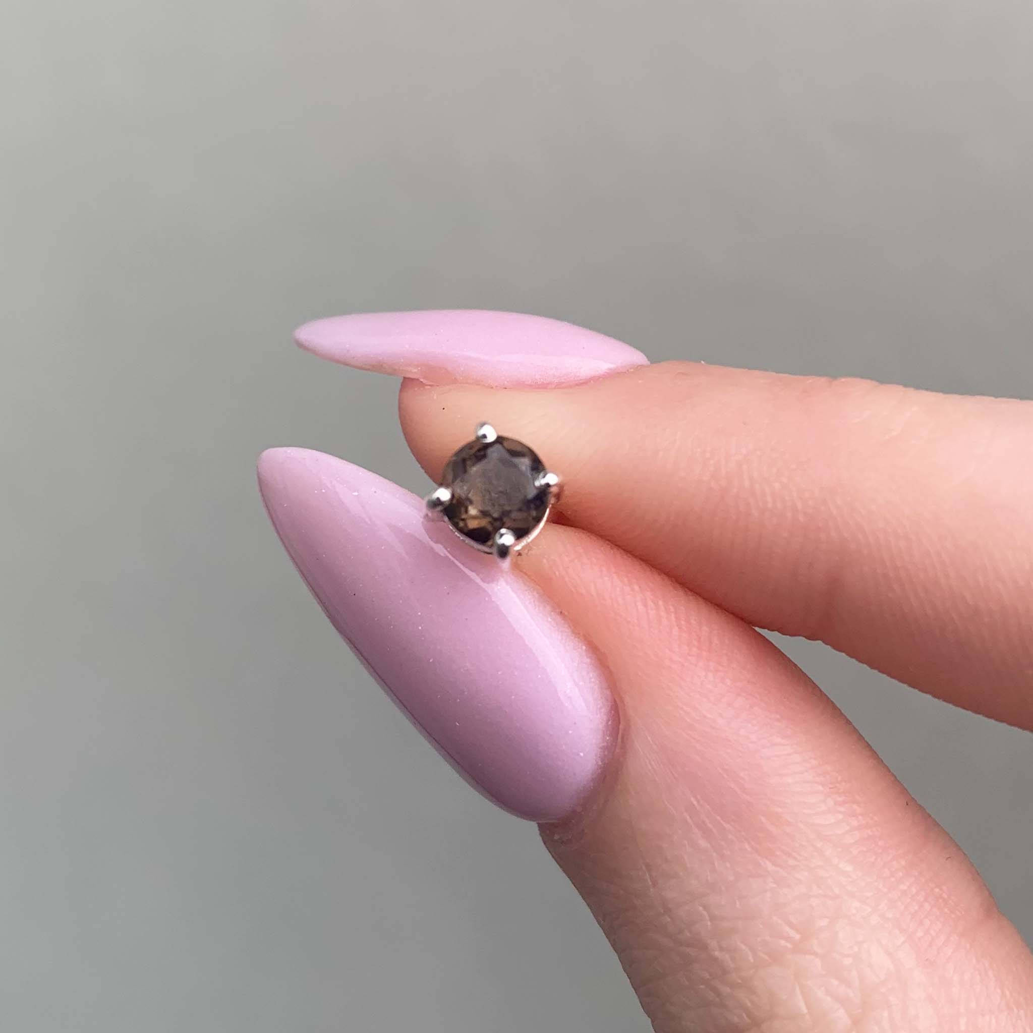 dainty smokey quartz earrings - womens jewellery by Australian jewellery brands indie and harper