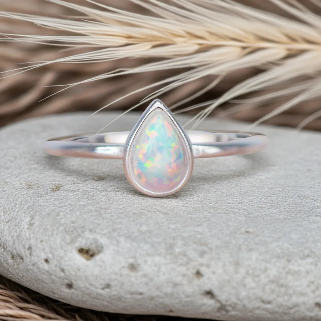 dainty sterling silver opal ring by indie and harper australia