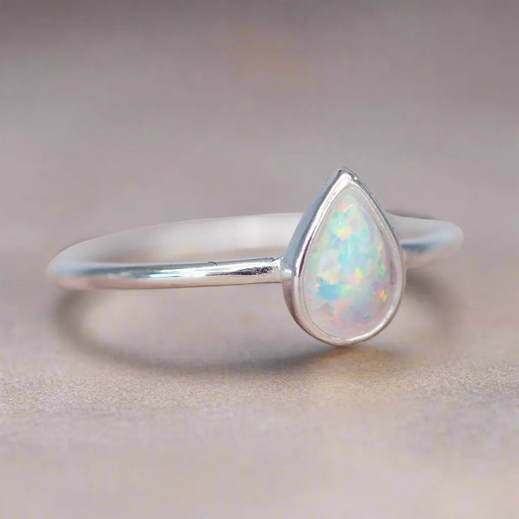 sterling silver dainty opal ring by indie and harper australia