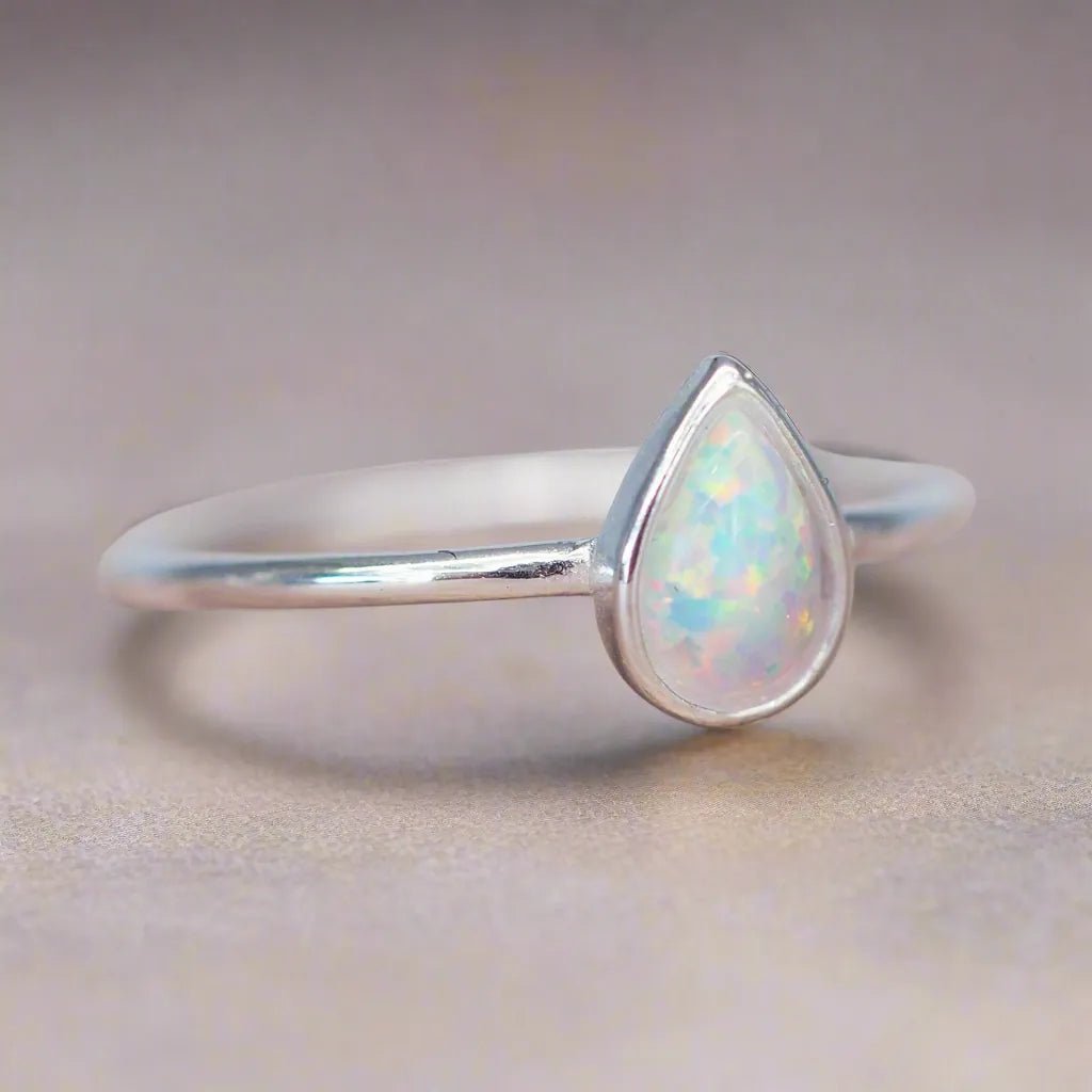 sterling silver dainty opal ring by indie and harper australia