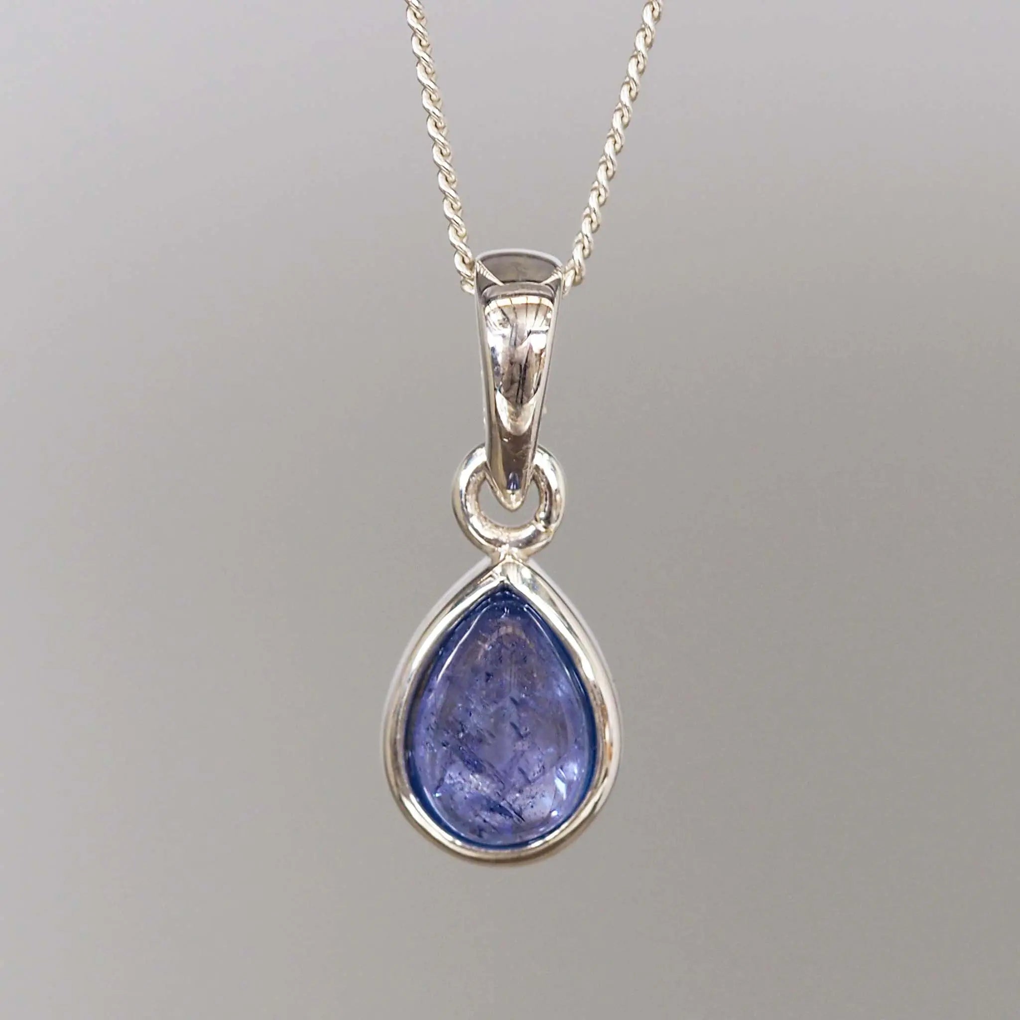 sterling Silver December Birthstone Necklace with natural tanzanite gemstone pendant - december birthday gift
