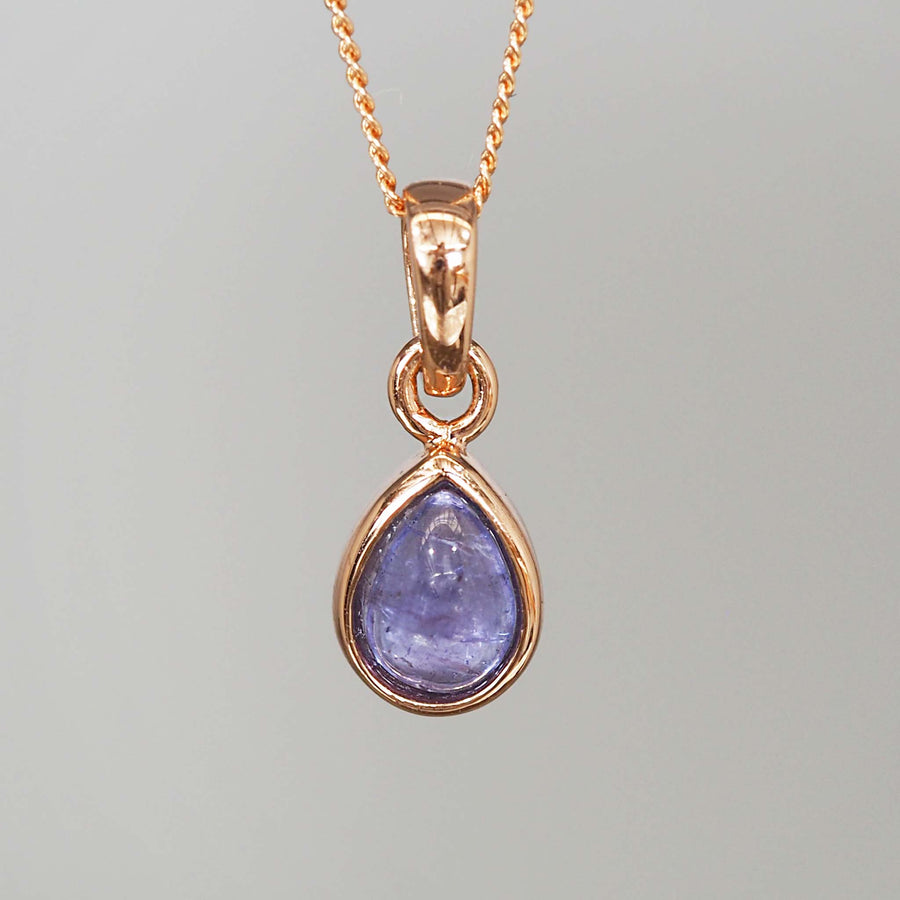 december birthstone necklace - rose gold tanzanite necklace  - womens December birthstone jewellery Australia 