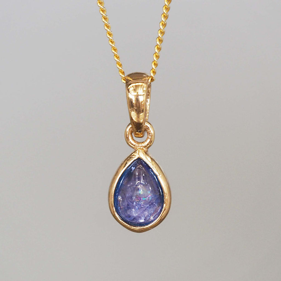 december birthstone necklace - gold tanzanite necklace  - womens December birthstone jewellery Australia 