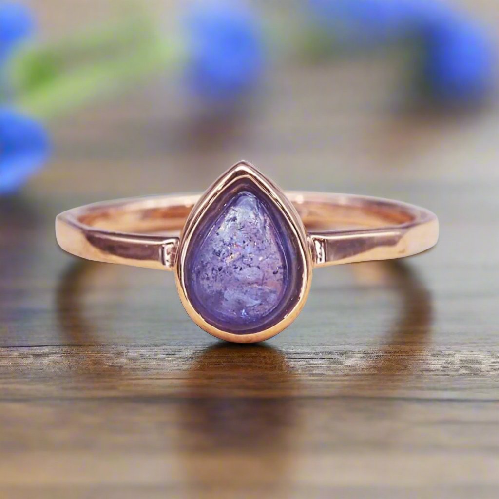 Rose Gold december birthstone tanzanite ring by indie and harper australia