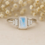 sterling silver white topaz and moonstone ring - moonstone jewellery australia by indie and harper