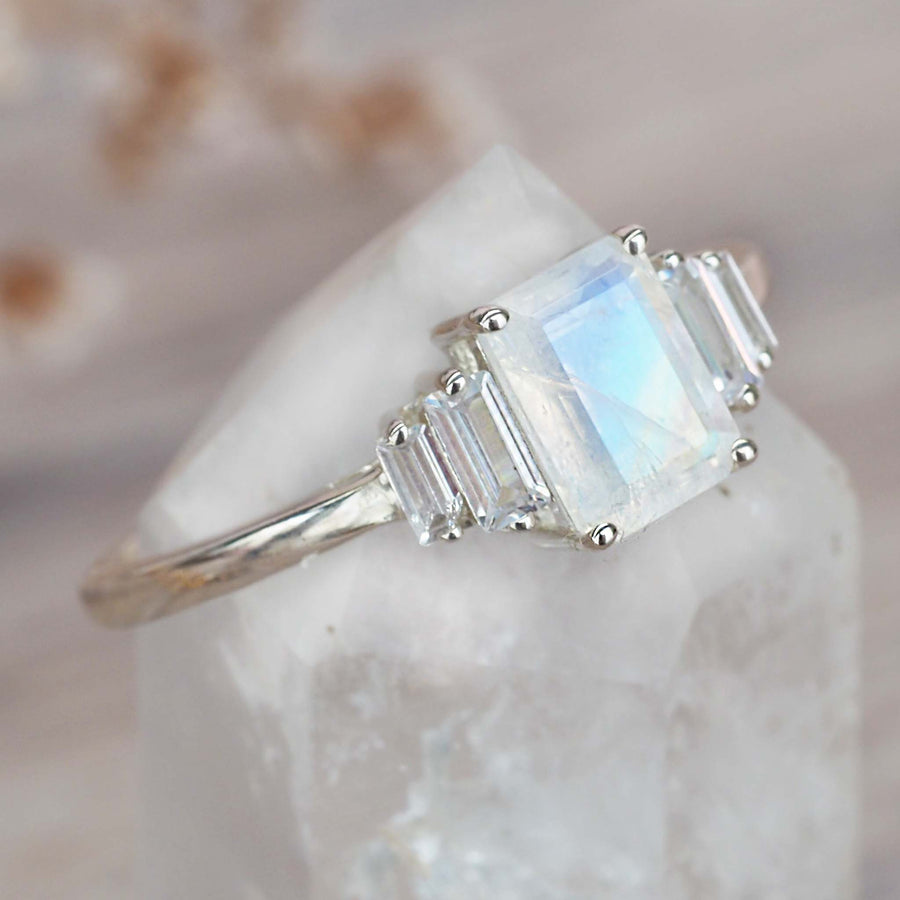 Deco Moonstone Ring - women's jewellery by indie and harper
