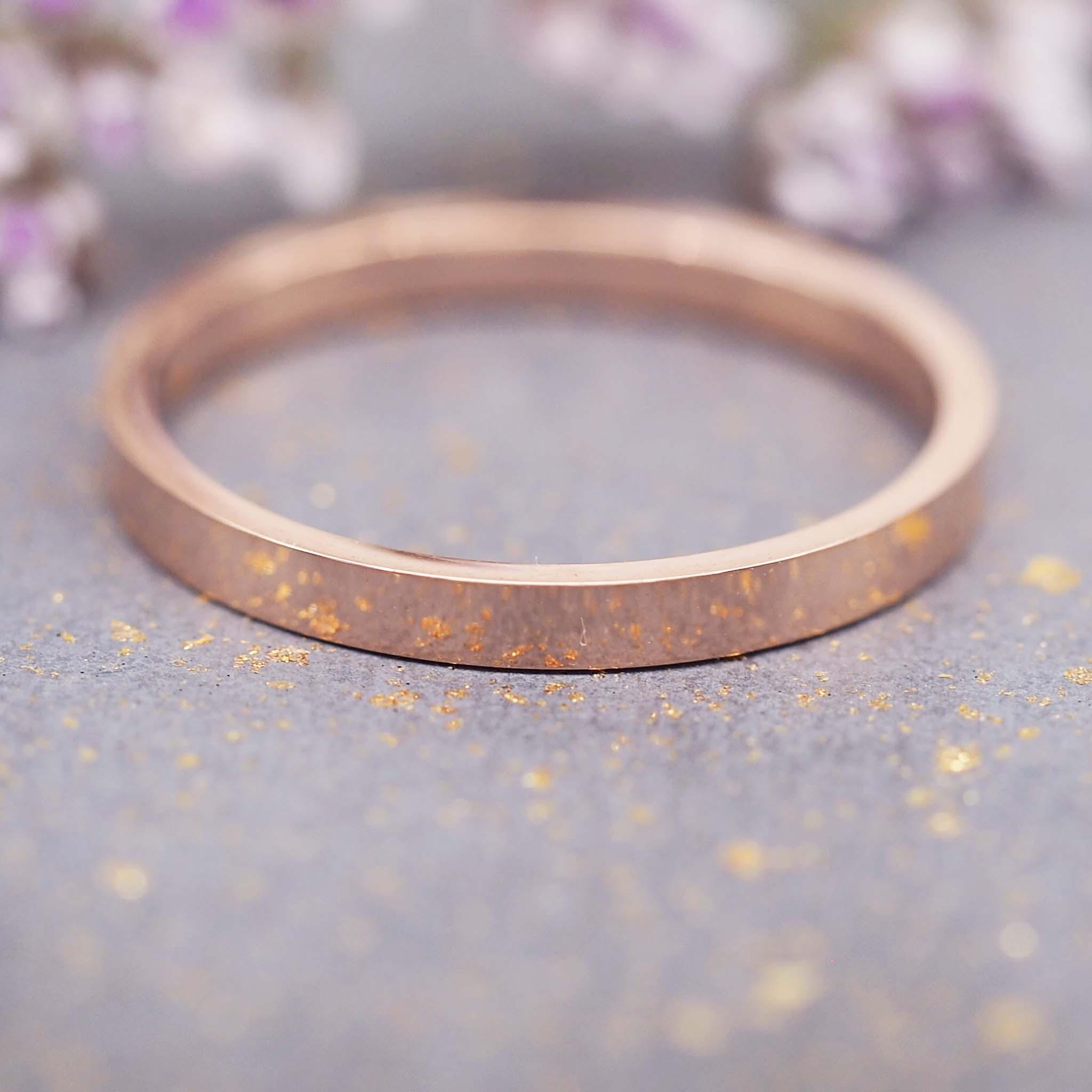 rose gold band ring - rose gold waterproof jewellery by indie and harper