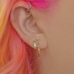 gold dainty huggie earrings for women perfect for every day - dainty jewellery online by indie and harper