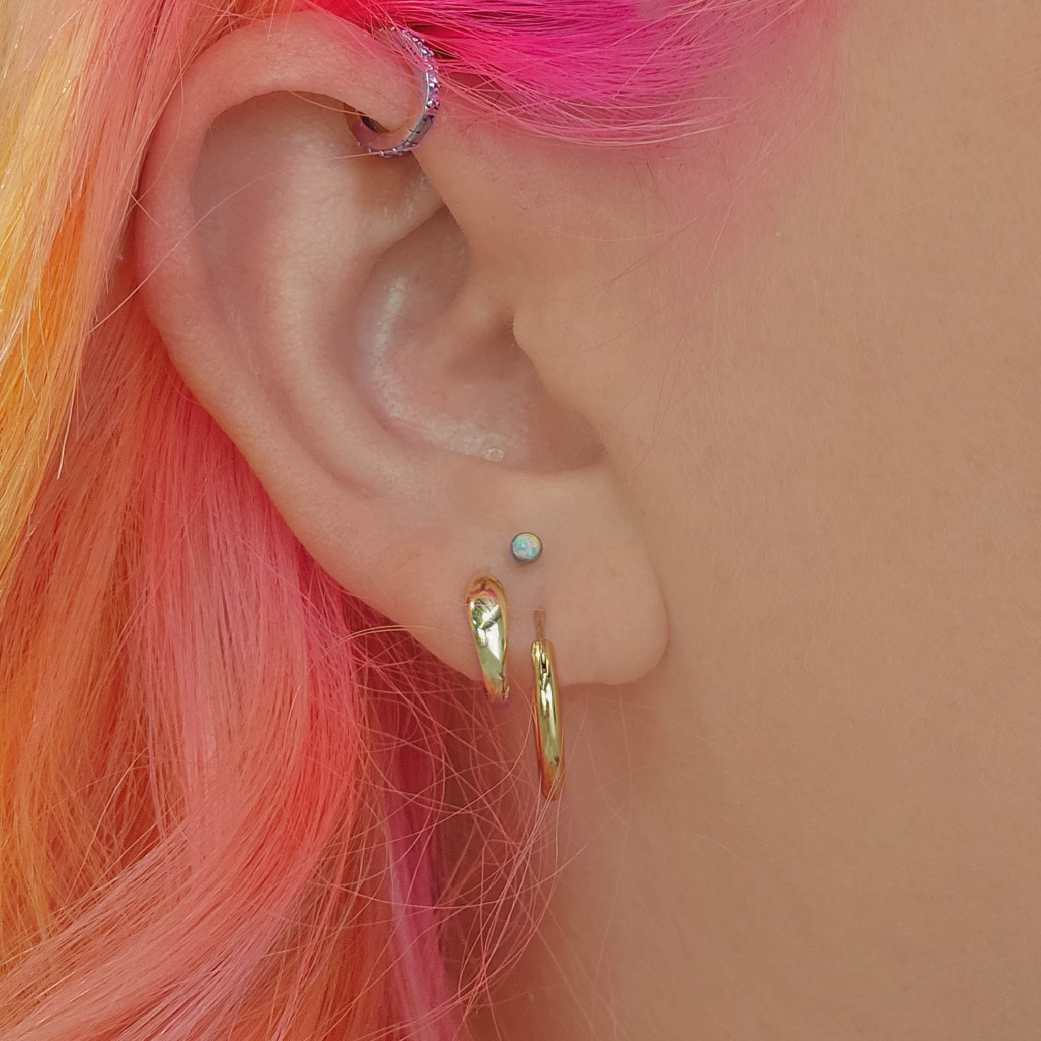 gold dainty huggie earrings for women perfect for every day - dainty jewellery online by indie and harper