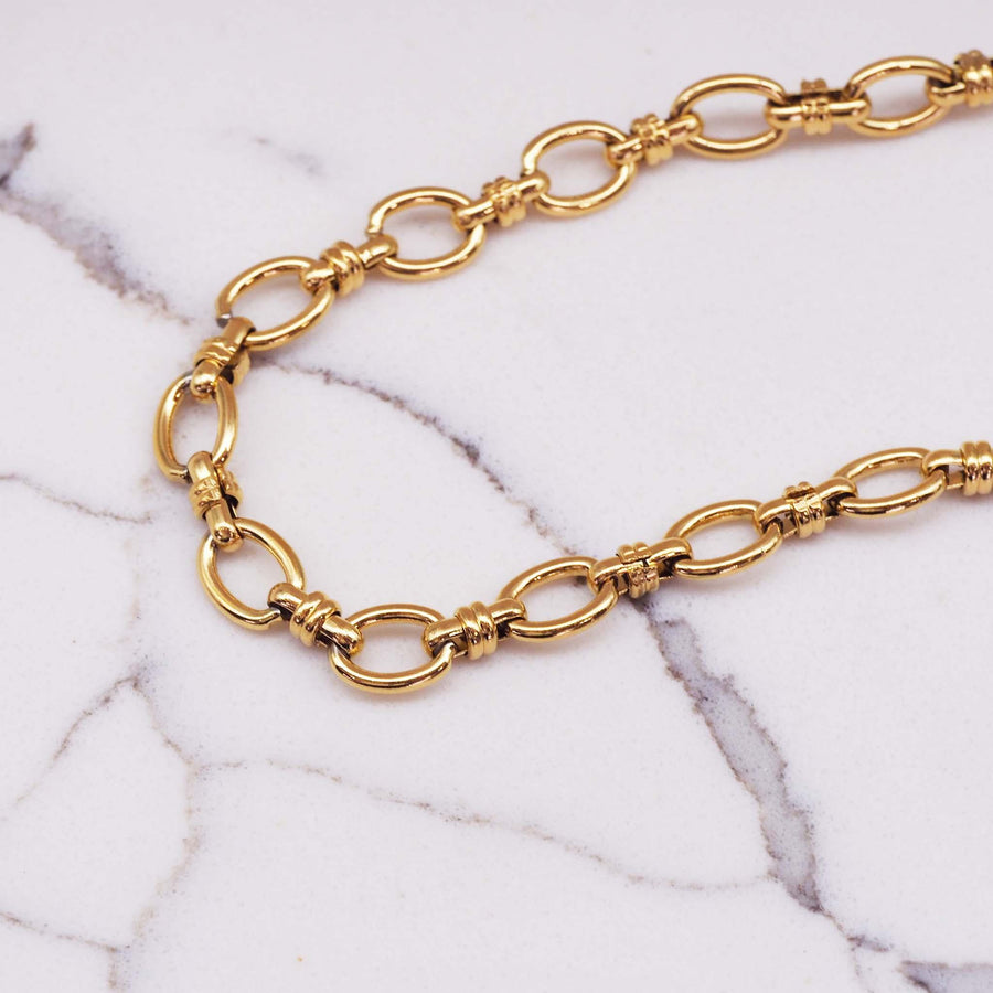 Gold Chain Necklace sitting on marble - womens waterproof jewellery - Australian jewellery brand