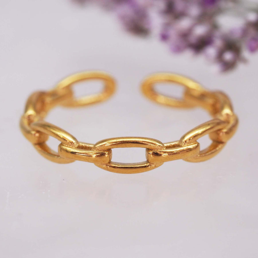 Gold Link Ring - womens waterproof jewellery - Australian jewellery brand online