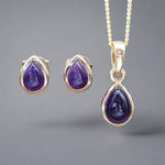 Gold February Birthstone amethyst necklace and amethyst earrings - indie and Harper australia