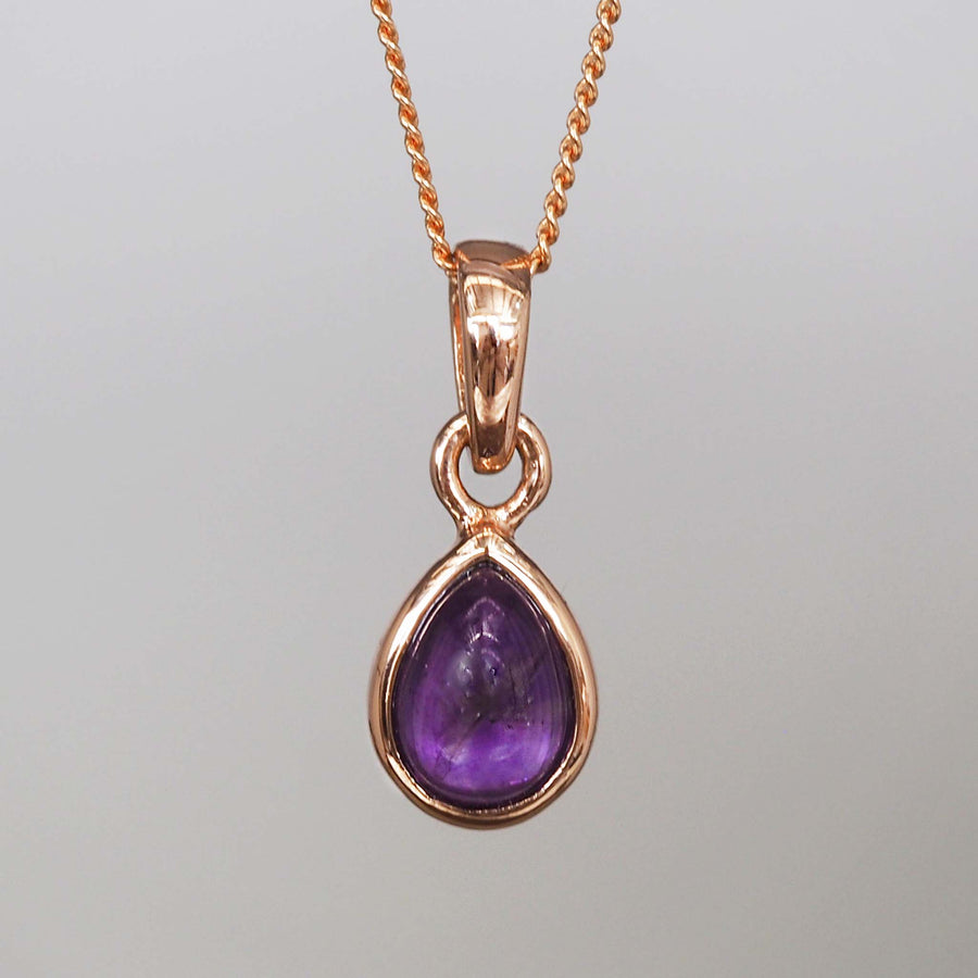 february birthstone necklace - rose gold amethyst necklace - womens february birthstone jewellery australia