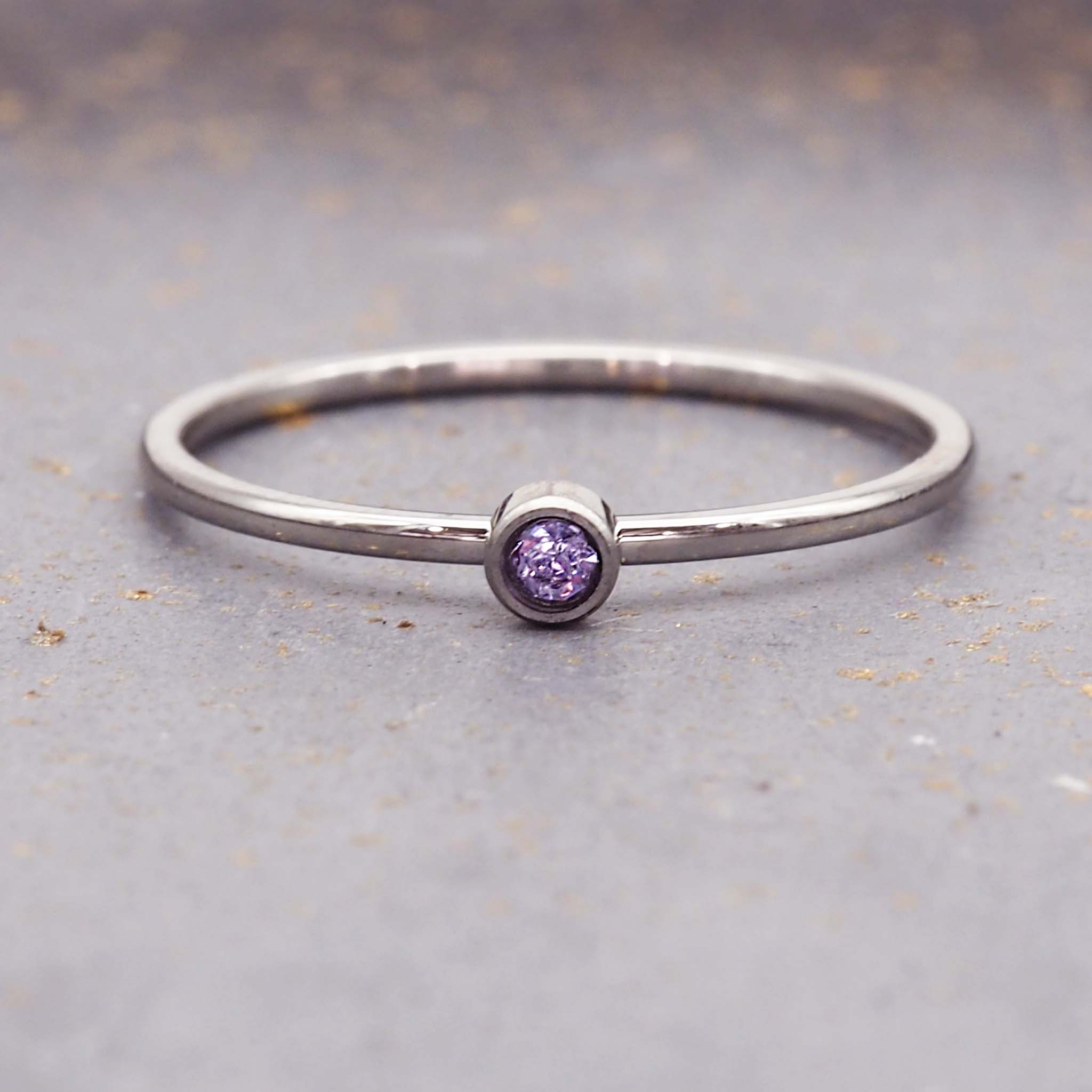 February Silver Stacker Ring 