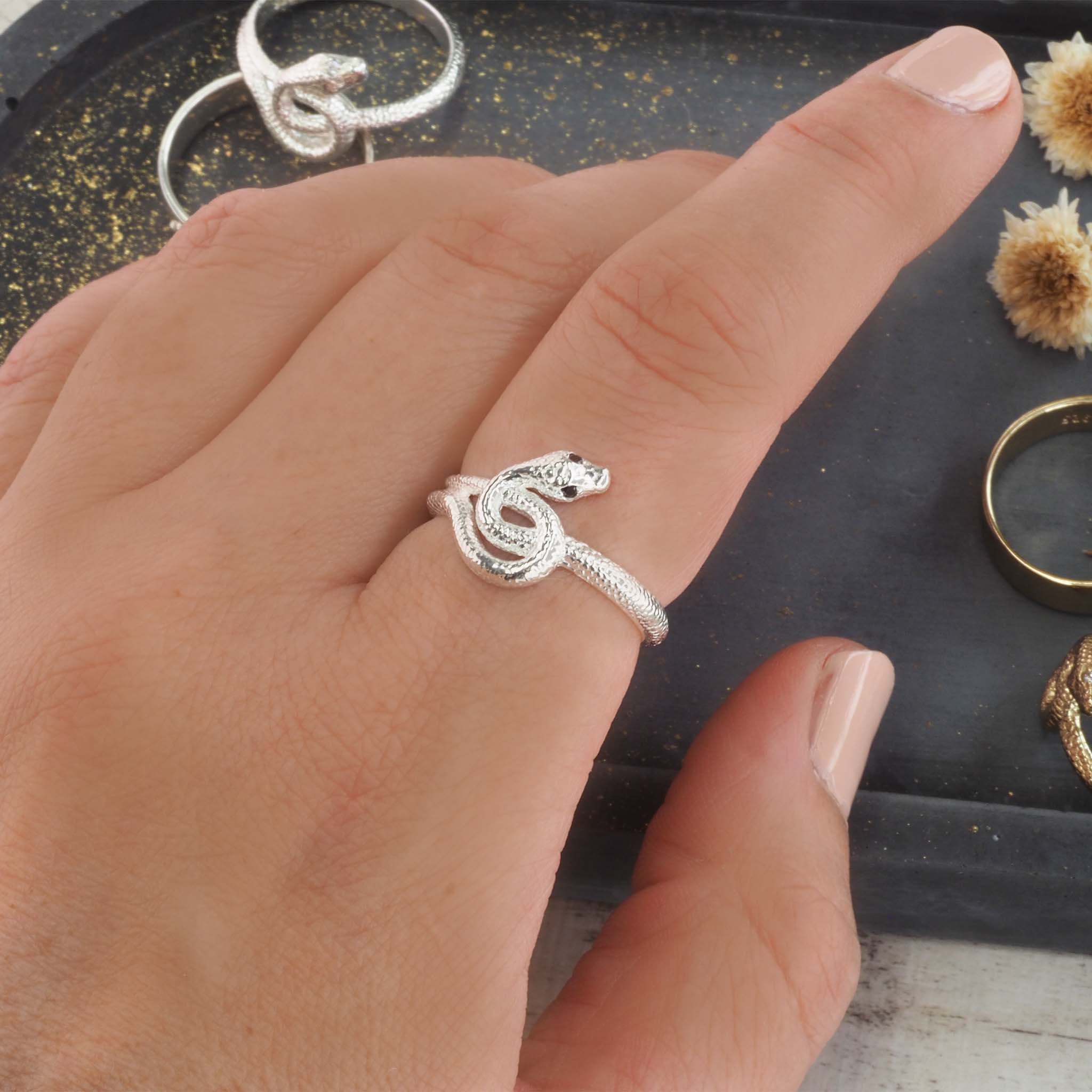 Sterling silver Medusa Garnet Ring - boho jewellery by Australian jewellery brands indie and harper