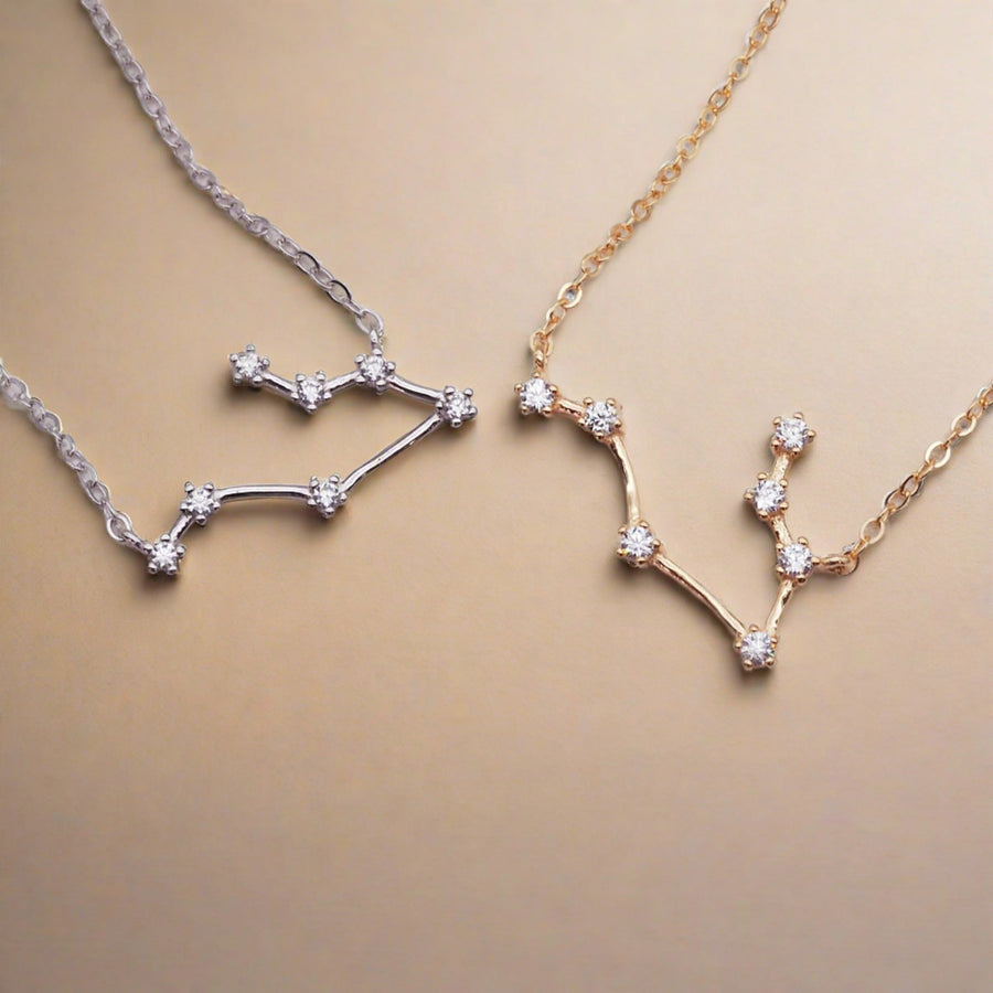 Silver and Rose Gold Gemini Constellation Necklace - womens constellation jewellery by australian jewellery brand indie and harper