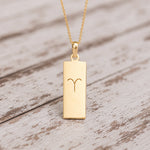 gold aries zodiac star sign pendant necklace