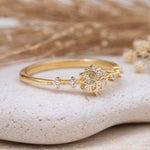 Gold Ring with cubic zirconias