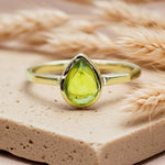 gold august birthstone peridot ring by indie and harper australia