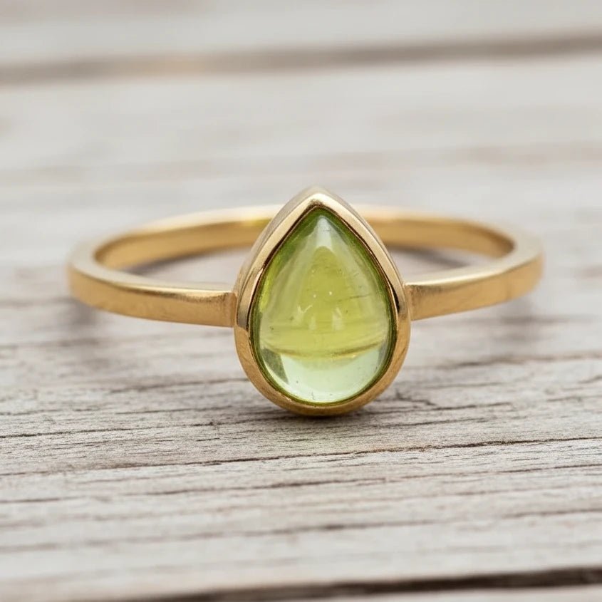gold august birthstone peridot ring by indie and harper australia