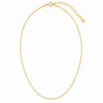 minimalist 9k gold curb chain necklace with white background