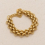 Gold chunky chain bracelet in waterproof stainless steel
