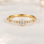 Dainty gold ring with cz stones