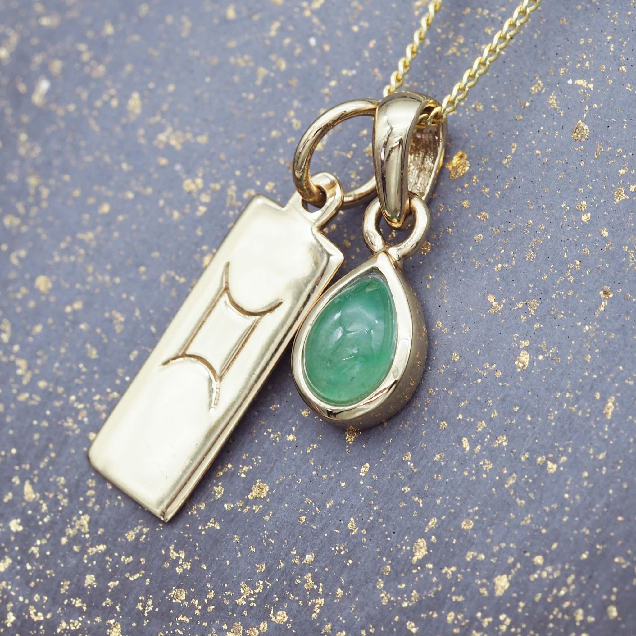 gold zodiac Gemini and may Birthstone Necklace by indie and harper australia