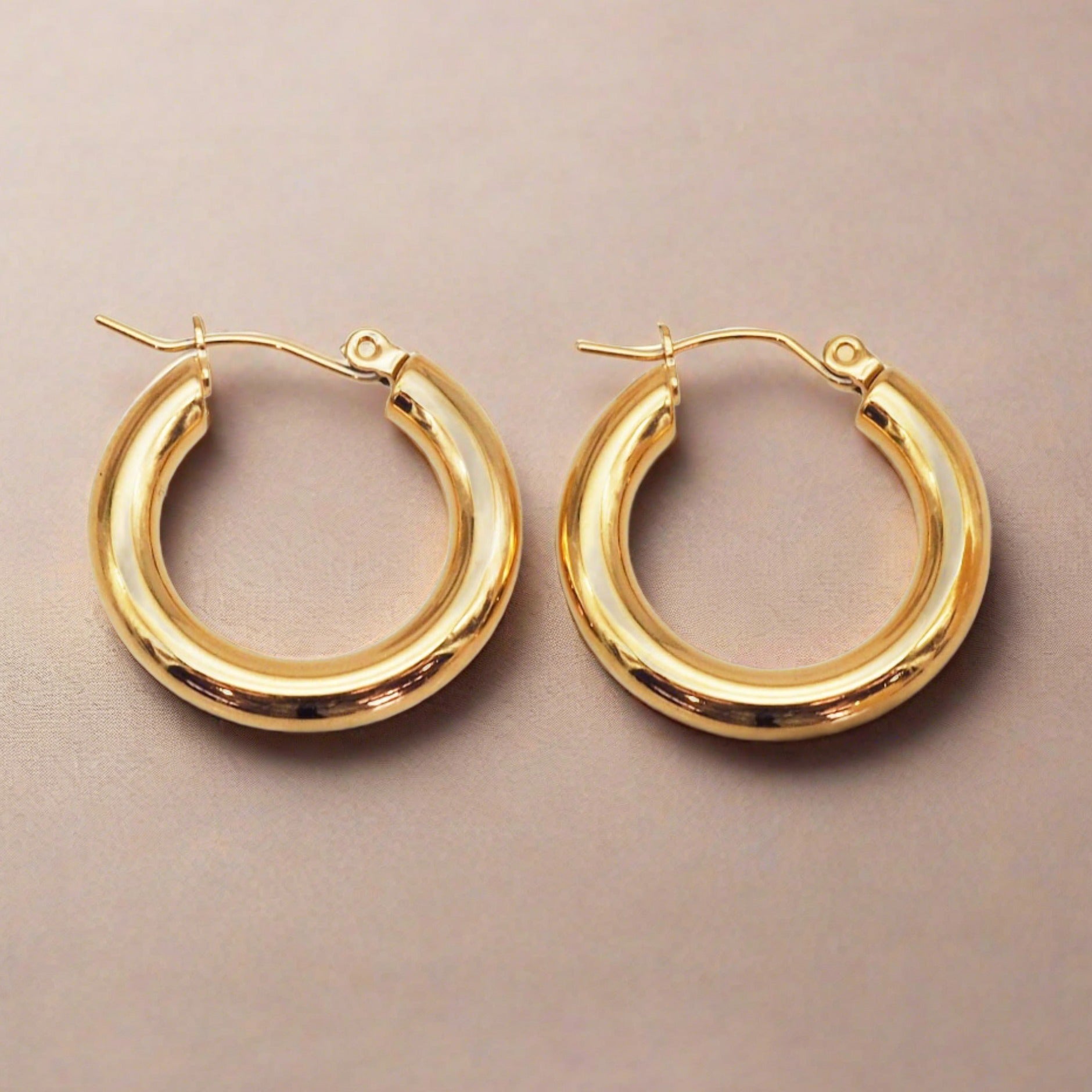Indie and Harper gold Hoop Earrings - waterproof gold jewellery