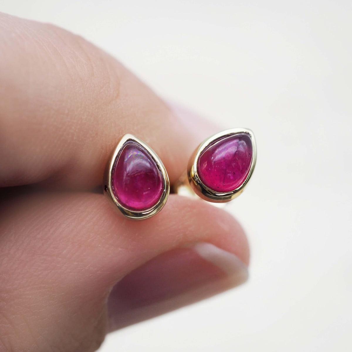 gold january birthstone garnet earrings by Australian jewellery brands indie and harper