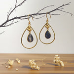 gold labradorite drop earrings by indie and harper australia