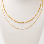 gold double chain layered necklace