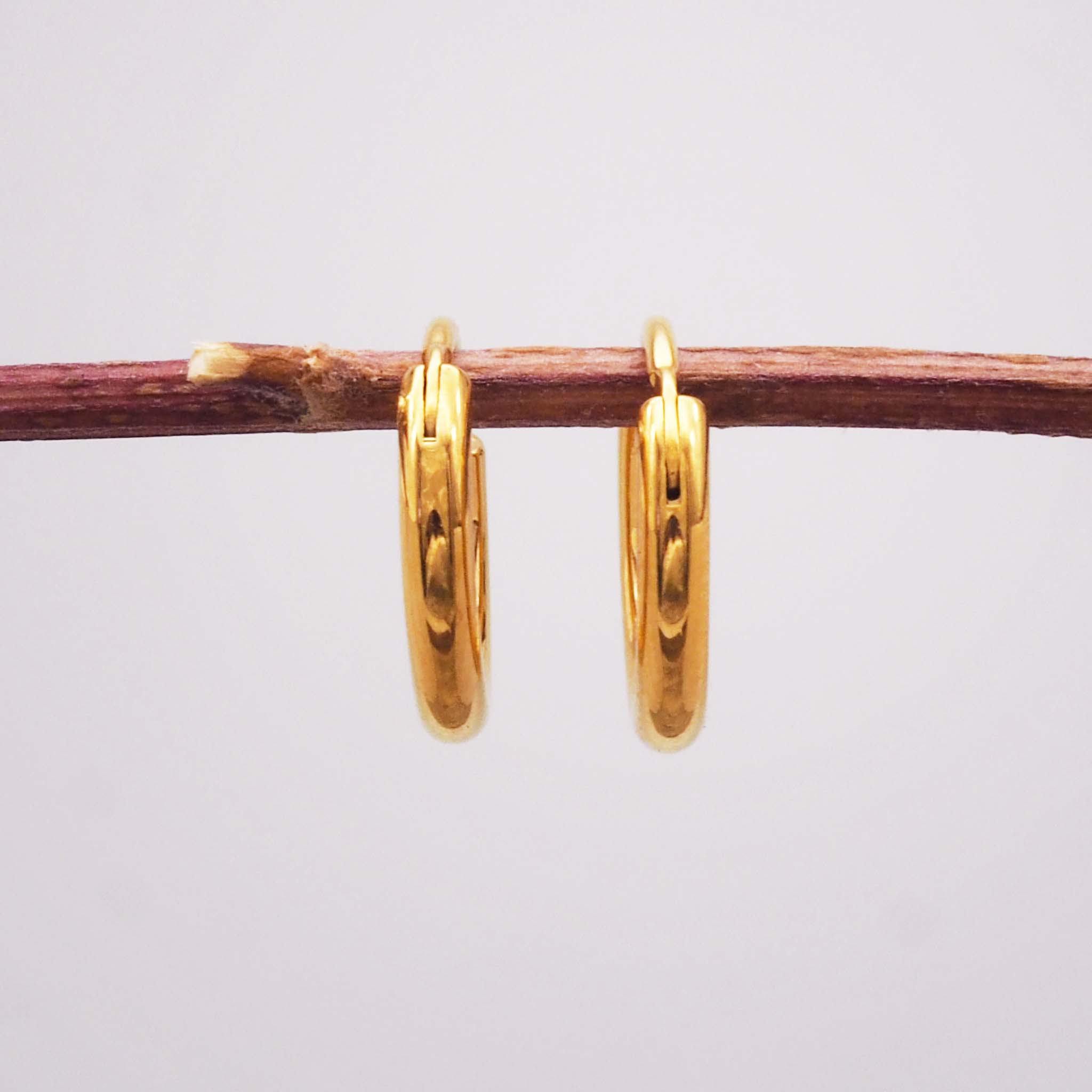 gold hoop earrings - women's waterproof jewellery by Australian jewellery brands indie and harper