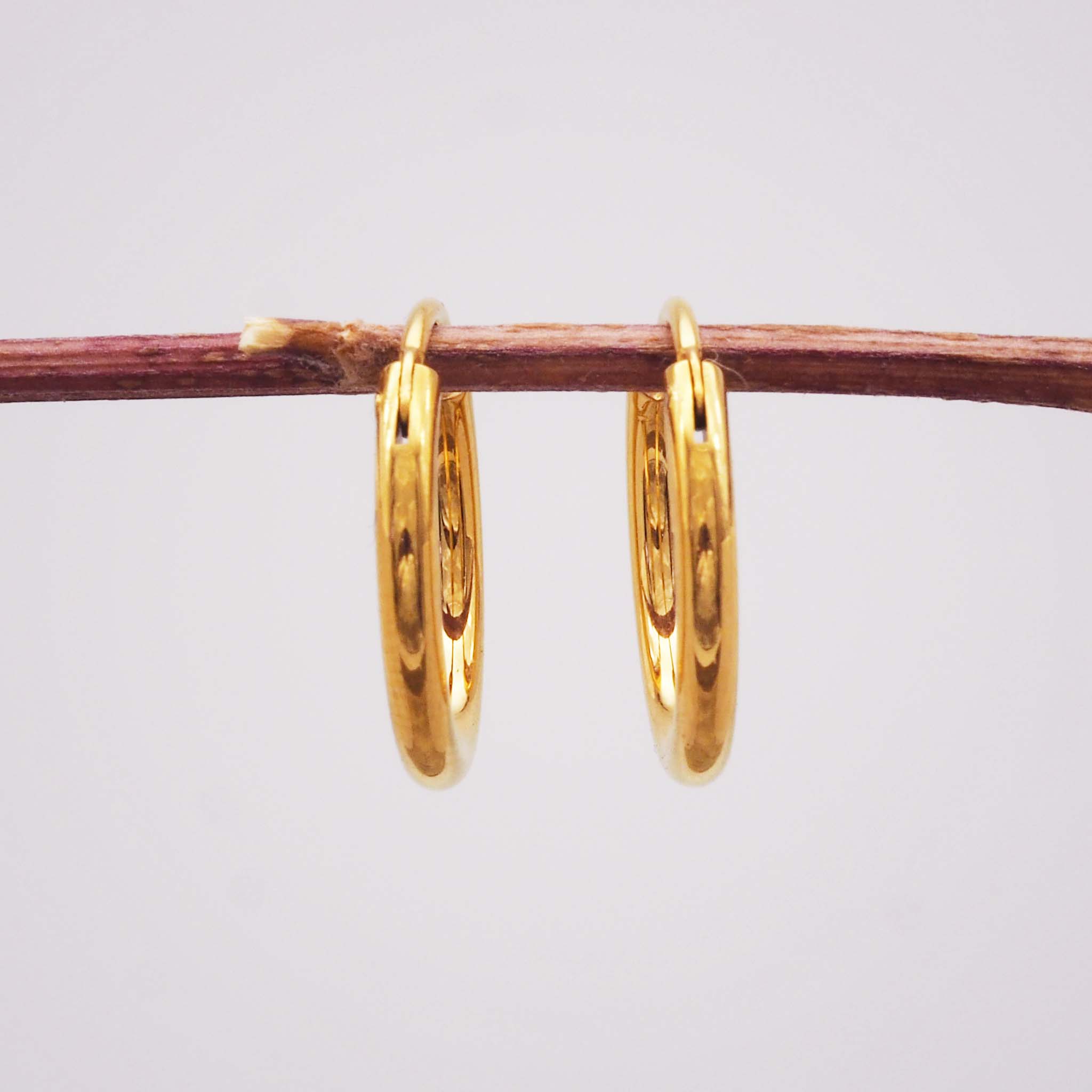 gold hoop earrings - women's waterproof jewellery by Australian jewellery brands indie and harper