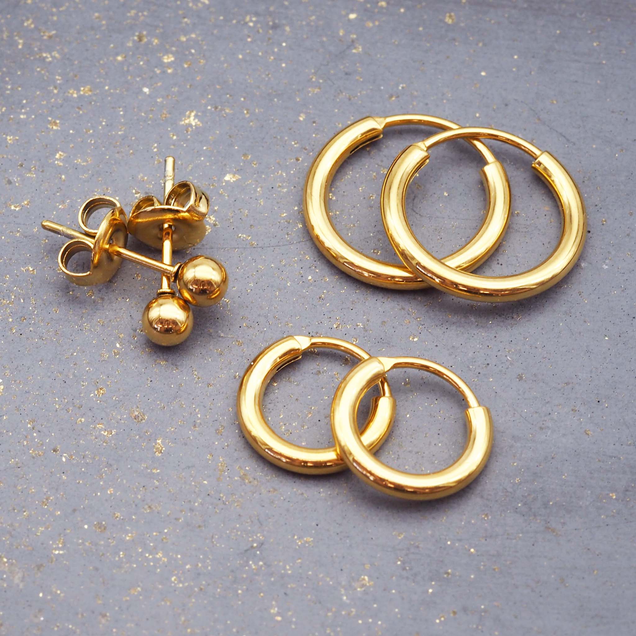 gold earrings set - women's waterproof jewellery by Australian jewellery brands indie and harper