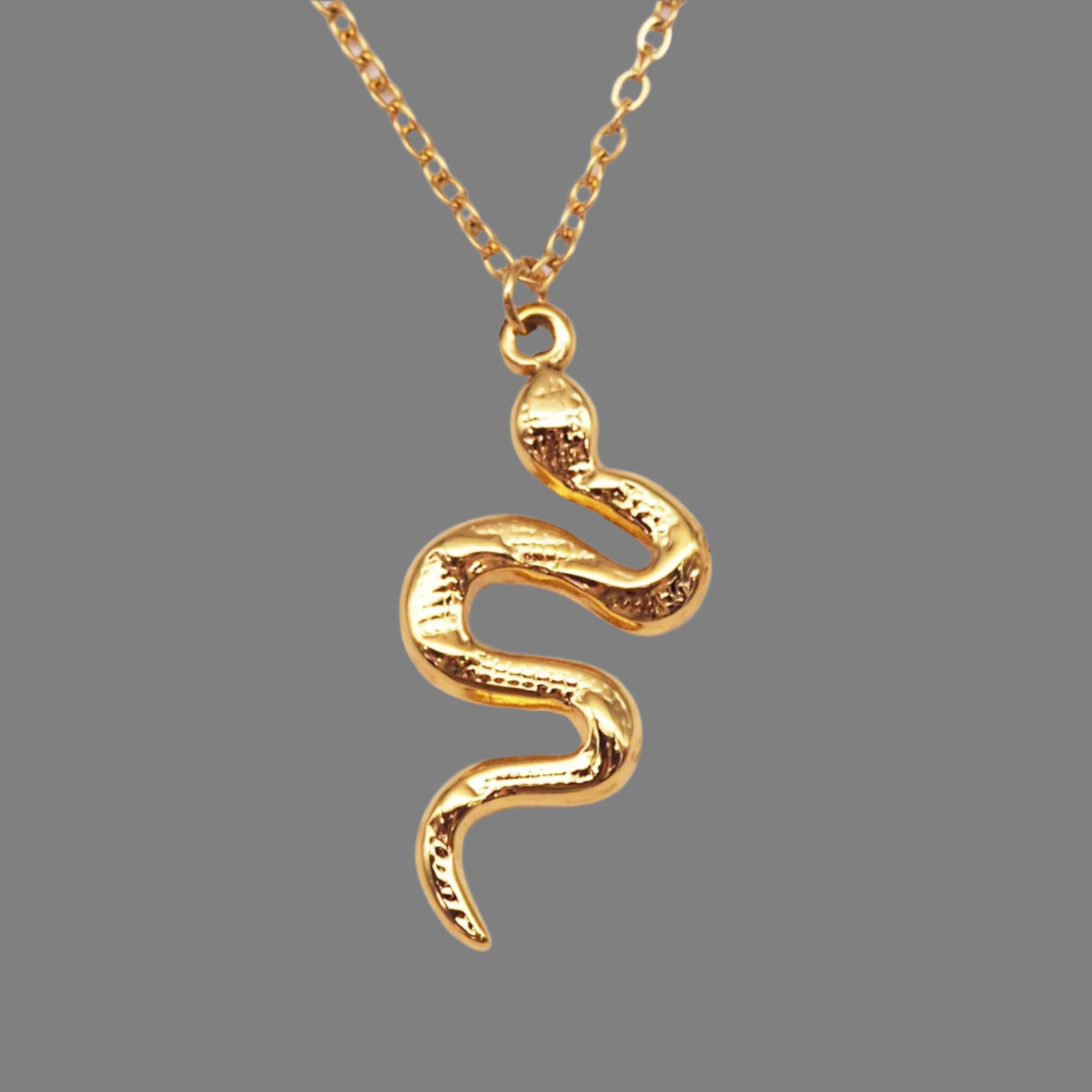 gold serpent necklace - gold waterproof jewellery by indie and Harper australia