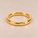 Round 10 mm Gold Waterproof Classic Bangle Bracelet with 61 mm internal diameter, polished 18k gold plated stainless steel