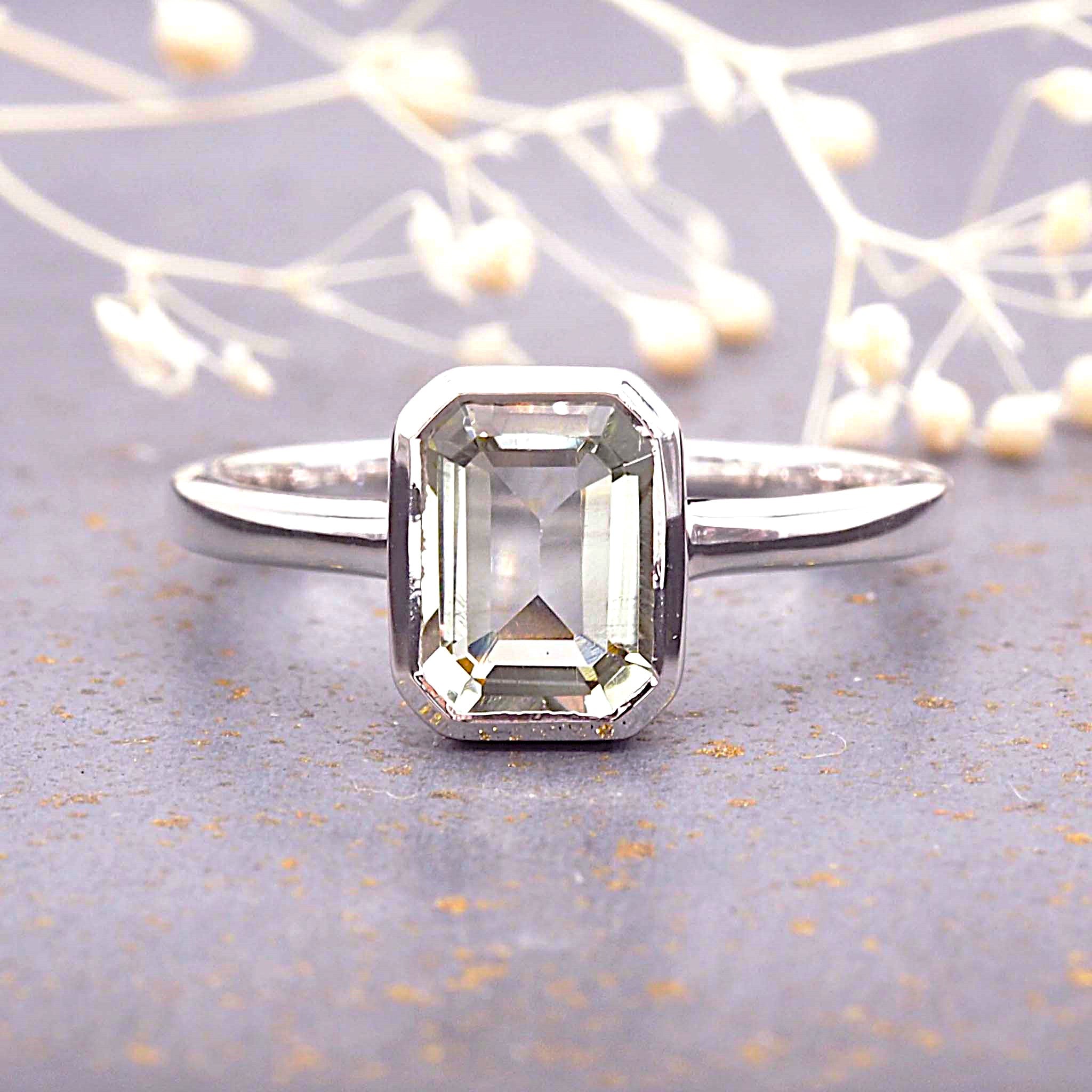 classic green amethyst ring - womens gemstone jewellery by indie and harper australia