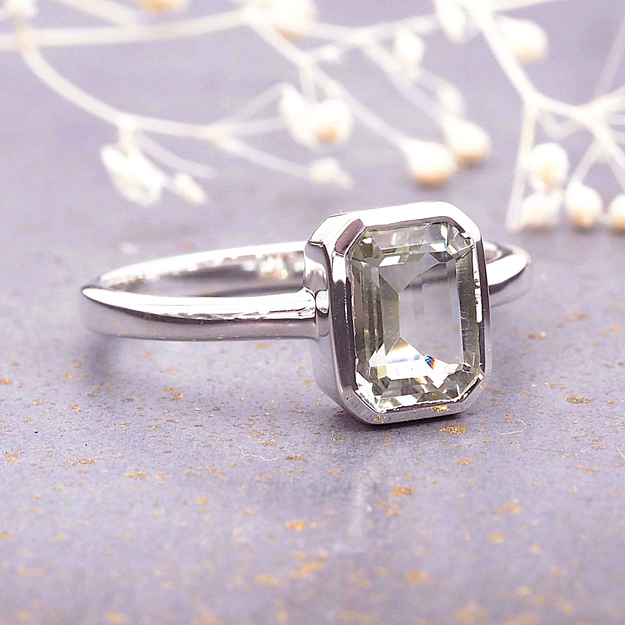 classic green amethyst ring - womens gemstone jewellery by indie and harper australia