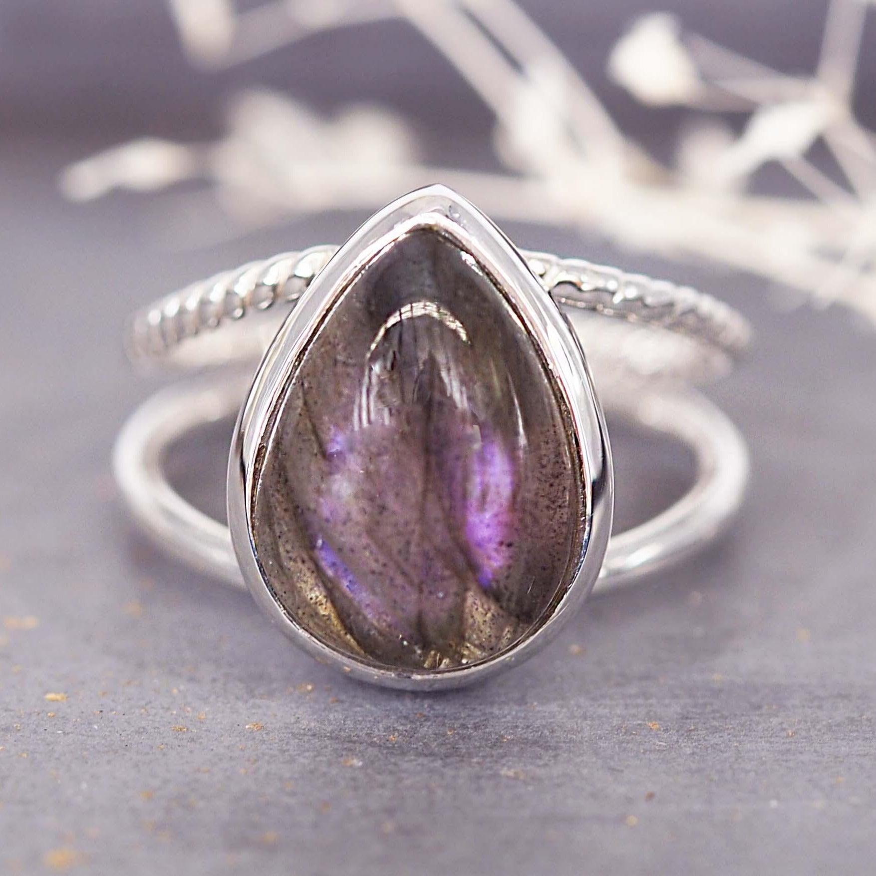 Hadlee Purple Labradorite Ring - womens jewellery by indie and harper