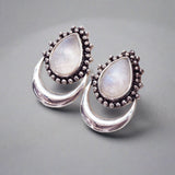 Half Moon Moonstone Earrings - womens jewellery by indie and harper