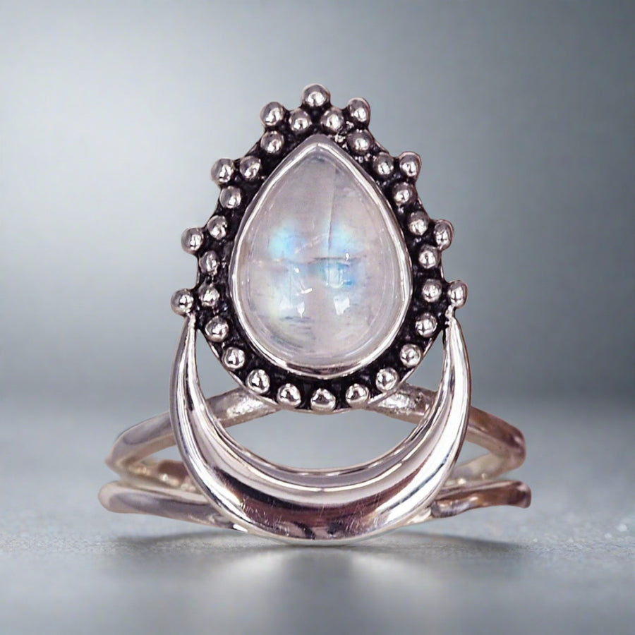 Moonstone Ring made with Sterling silver - moonstone jewellery Australia 